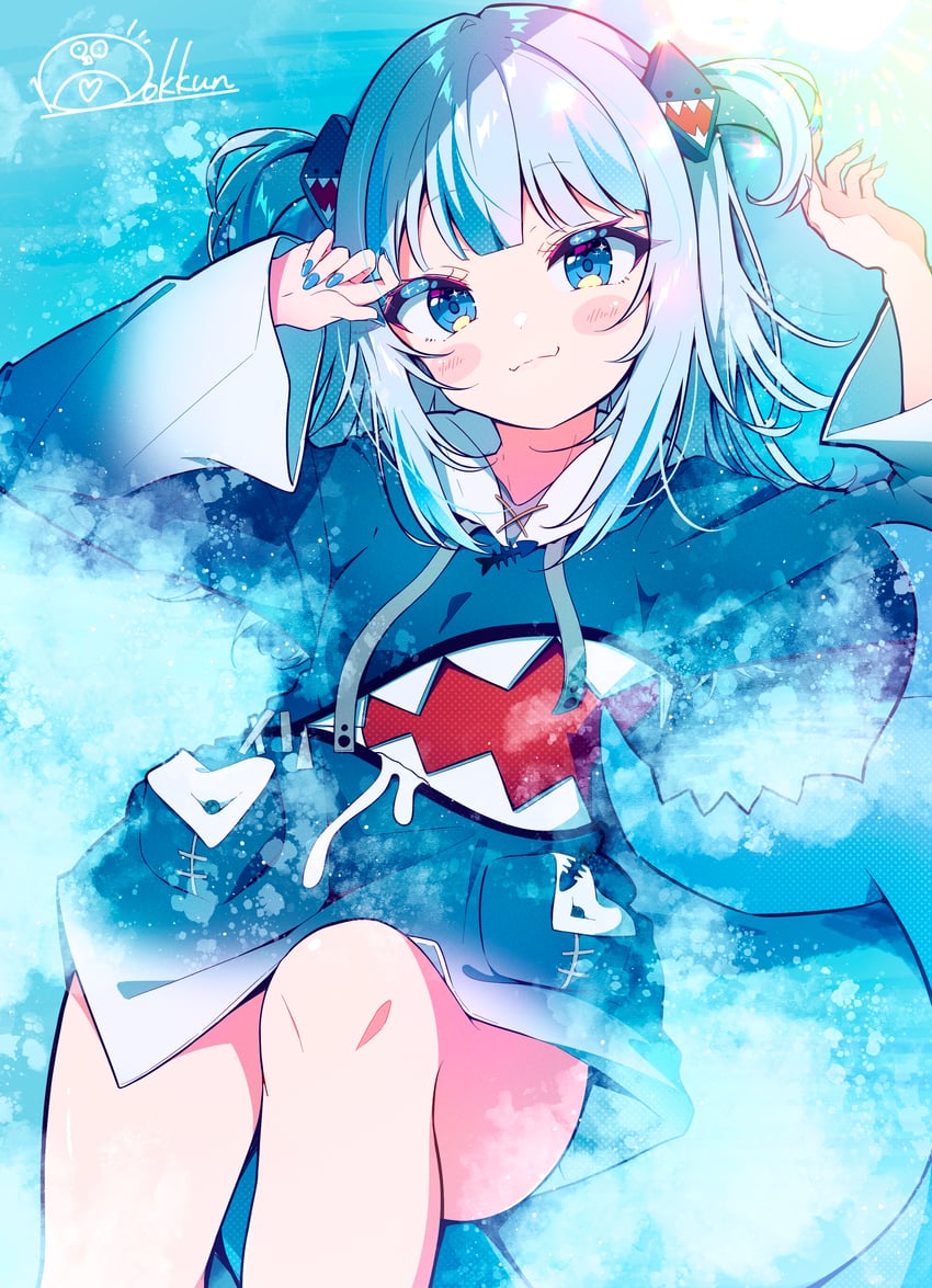 gawr gura (hololive and 1 more) drawn by ichijo_rei