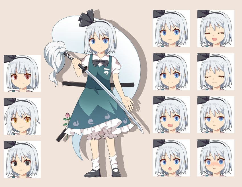 konpaku youmu (touhou) drawn by 4rion
