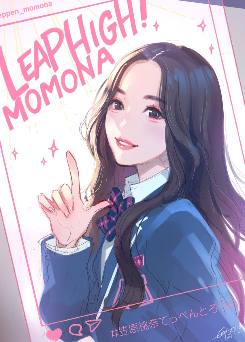kasahara momona (real life and 2 more) drawn by nishimura_eri