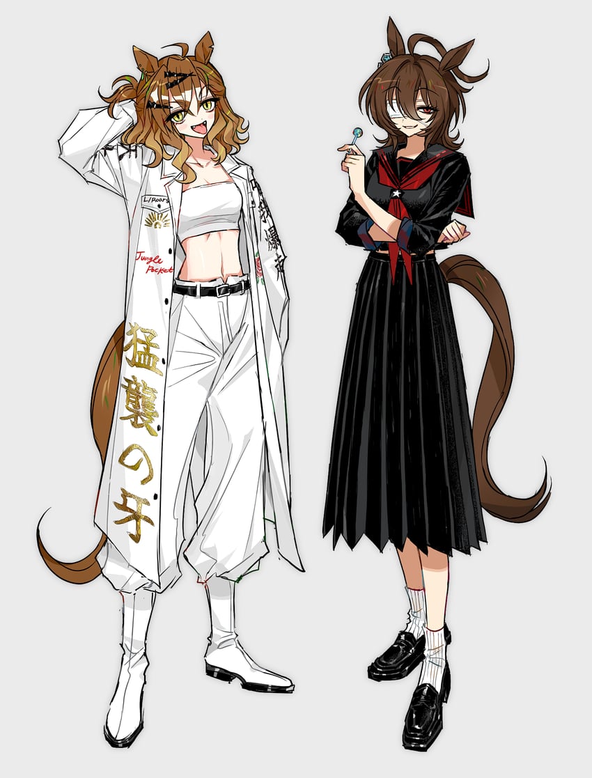 agnes tachyon and jungle pocket (umamusume) drawn by didi_(whaqlrpwjd)