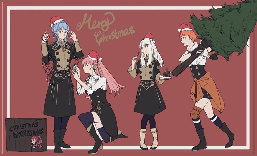 hilda valentine goneril, lysithea von ordelia, marianne von edmund, anna, and leonie pinelli (fire emblem and 1 more) drawn by sakuremi