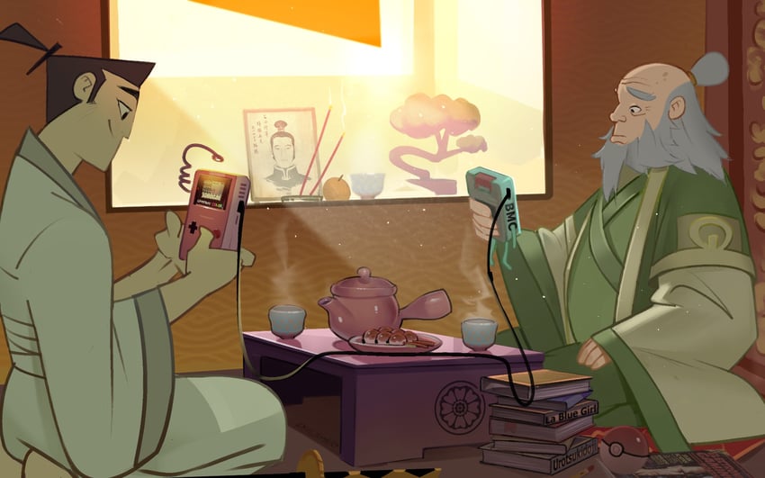 bmo, samurai jack, and iroh (avatar legends and 3 more) drawn by philtomato