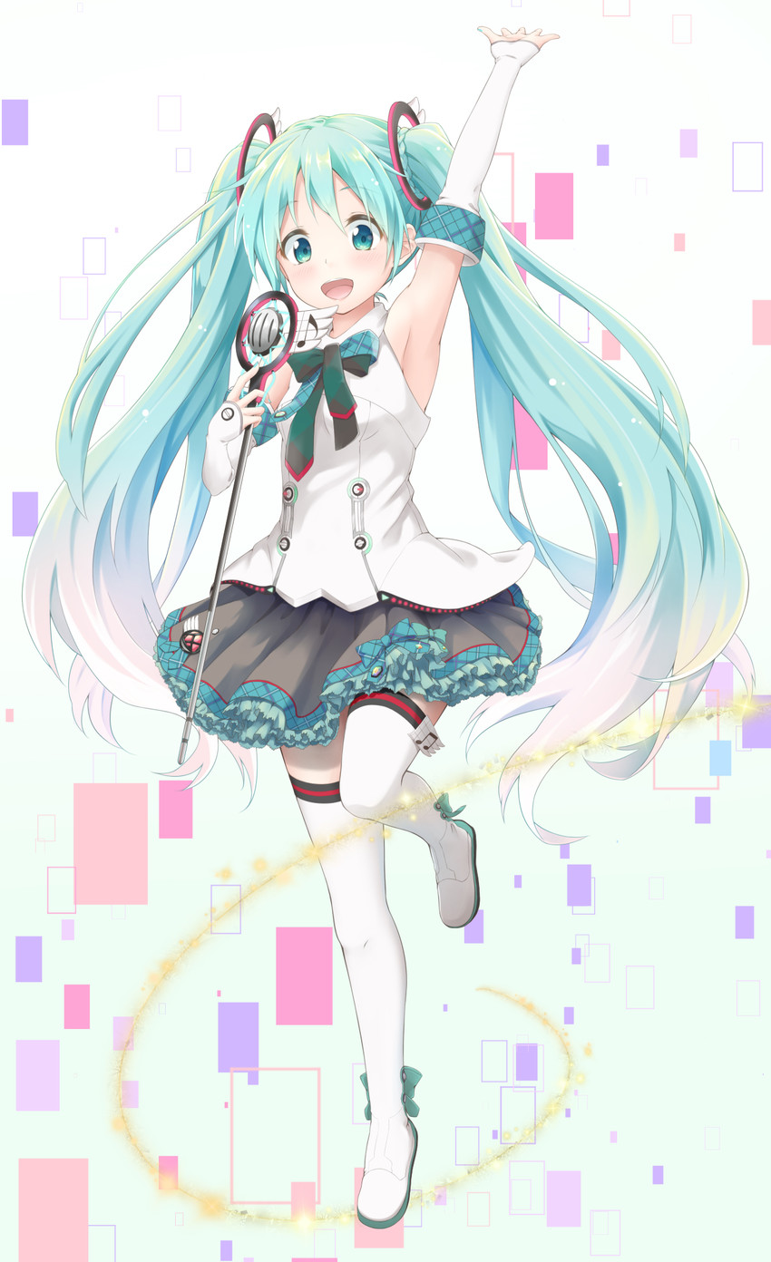 hatsune miku and magical mirai miku (vocaloid and 1 more) drawn by kanchan_(kanchan220)