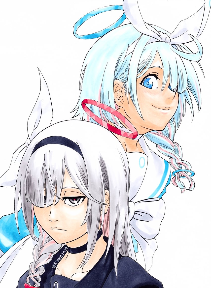 arona and plana (blue archive and 1 more) drawn by alpen_no_koyari
