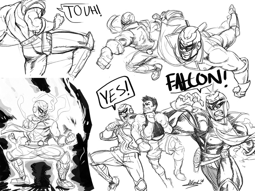 captain falcon and little mac (super smash bros. and 2 more) drawn by diepod