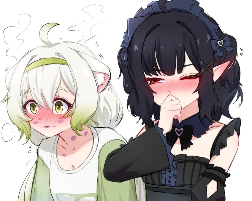 mint fantome and laimu (indie virtual youtuber and 1 more) drawn by cgator