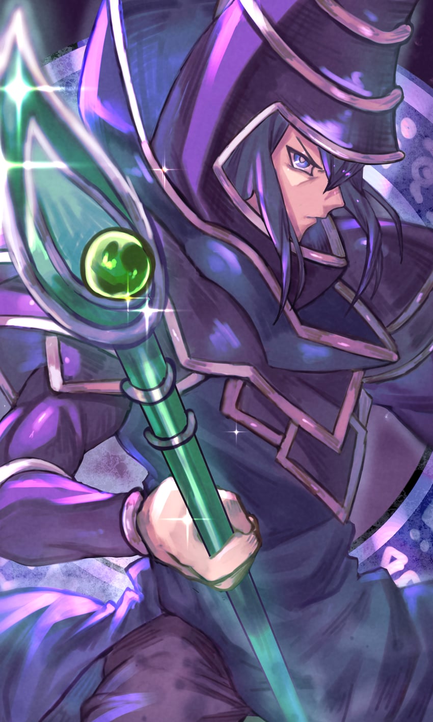 dark magician (yu-gi-oh! and 1 more) drawn by tomaton_(t_0)