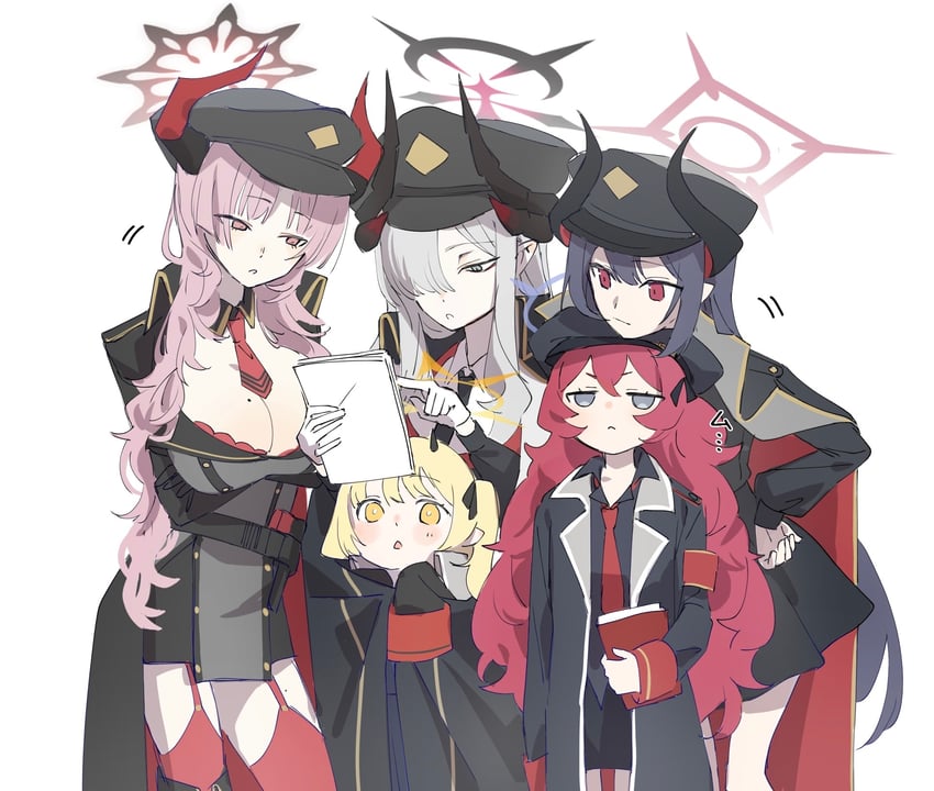 ibuki, iroha, satsuki, makoto, and chiaki (blue archive) drawn by munikomamu