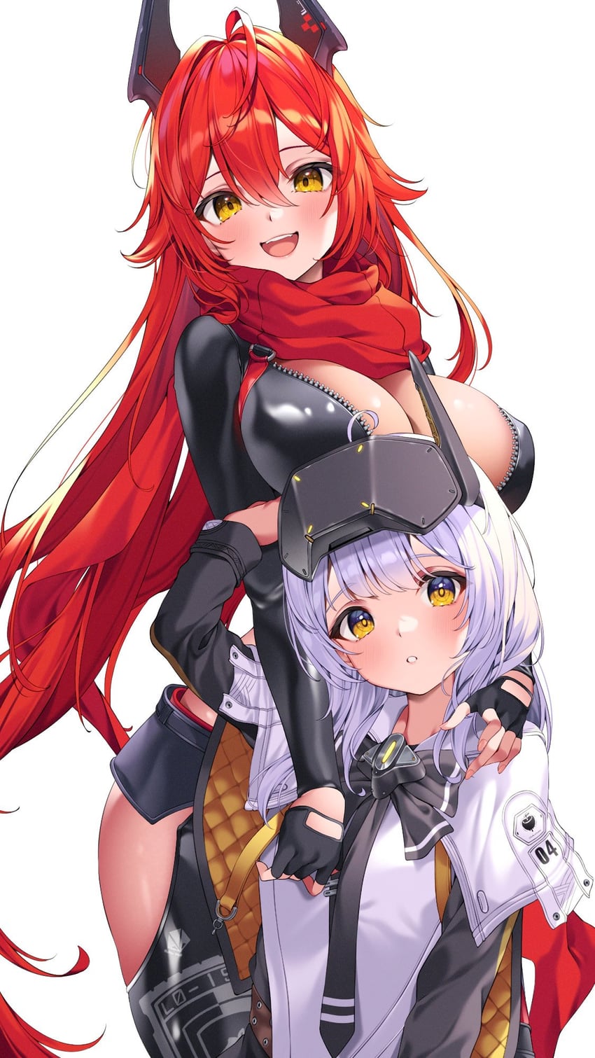 red hood and snow white (goddess of victory: nikke) drawn by @shun