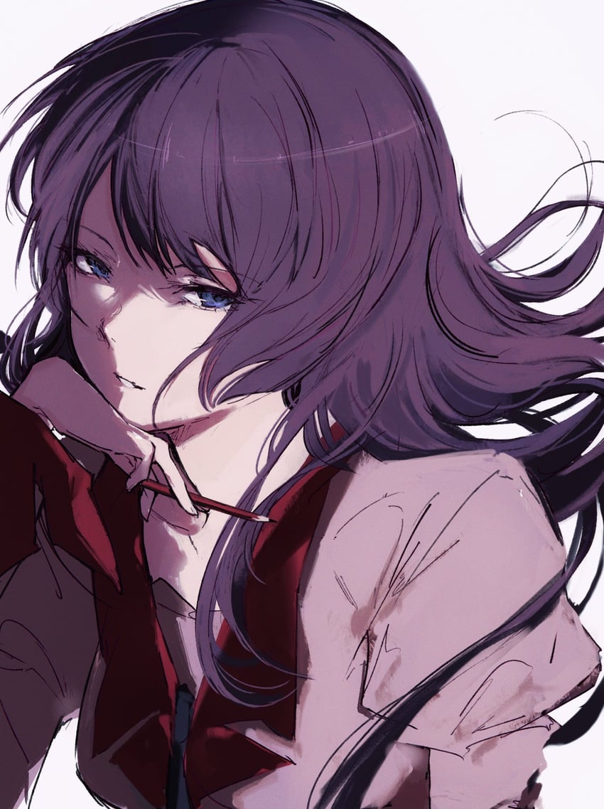 senjougahara hitagi (monogatari and 1 more) drawn by moku_(muooku)
