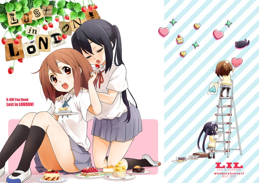 nakano azusa and hirasawa yui (k-on! and 1 more) drawn by minimaru