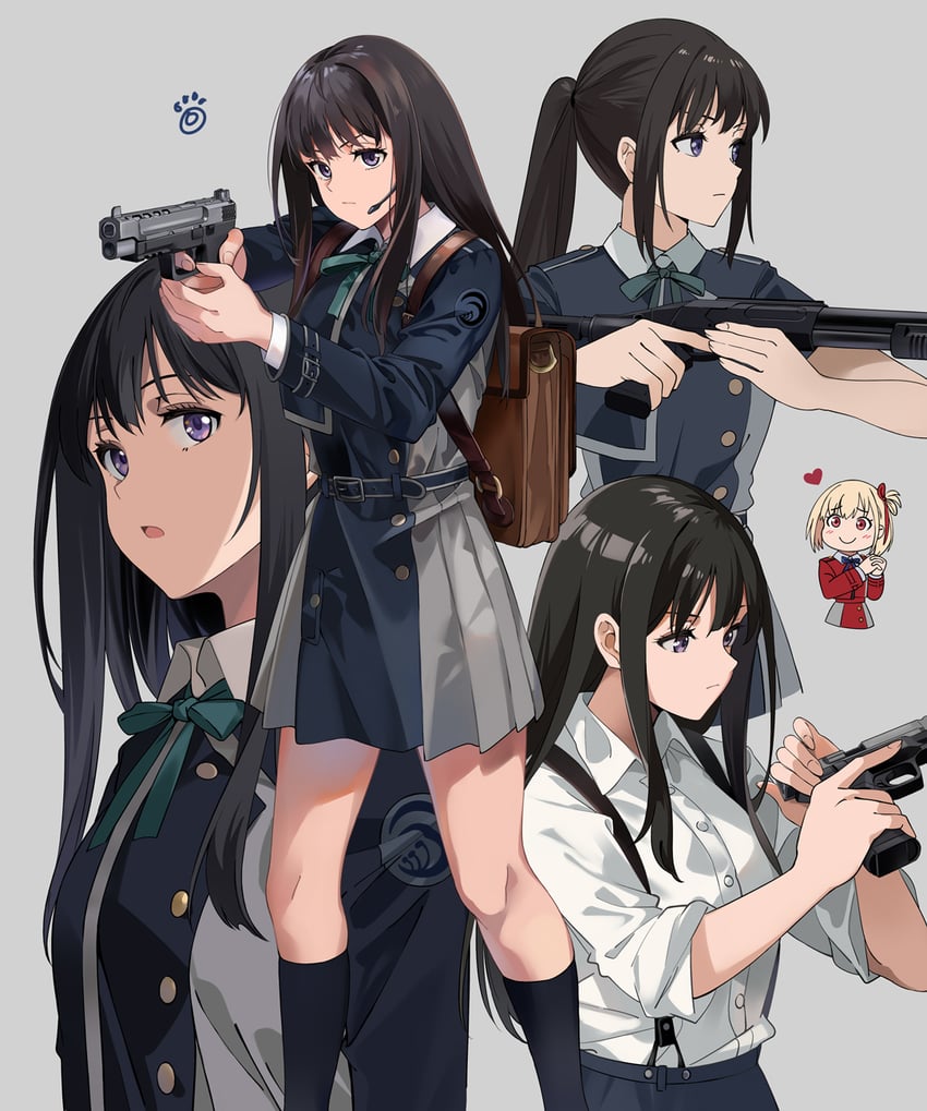 nishikigi chisato and inoue takina (lycoris recoil) drawn by neko_(yanshoujie)