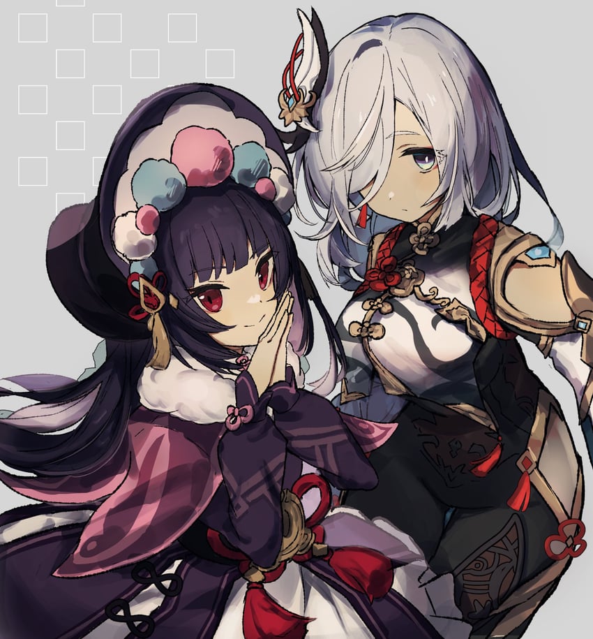 shenhe and yun jin (genshin impact) drawn by merry-san
