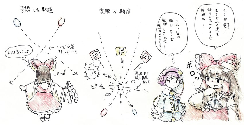 hakurei reimu and komeiji satori (touhou and 1 more) drawn by yamame_jinja