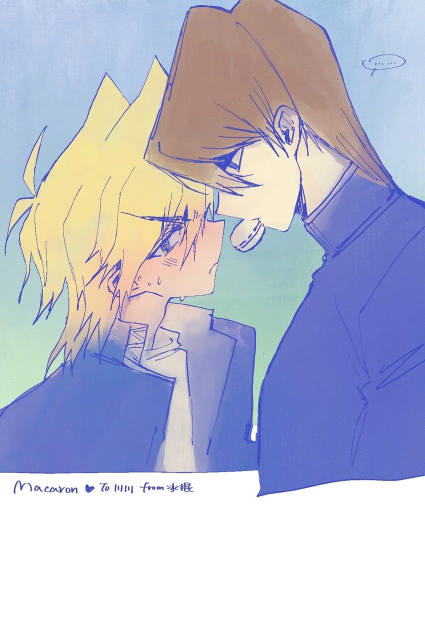 kaiba seto and jonouchi katsuya (yu-gi-oh! and 1 more) drawn by sobg_sobg8