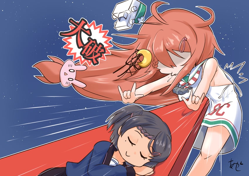 uzuki and scirocco (kantai collection and 2 more) drawn by akashieru