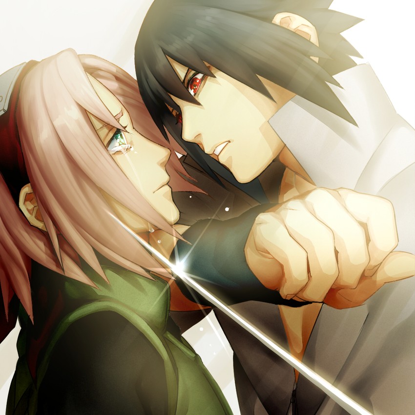 haruno sakura and uchiha sasuke (naruto and 1 more) drawn by kazari_tayu