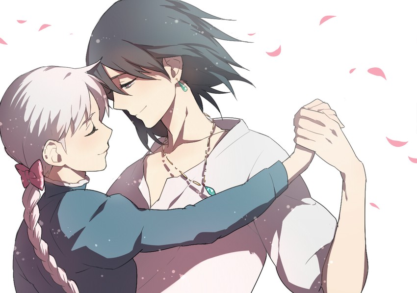 howl pendragon and sophie hatter (studio ghibli and 1 more) drawn by kazari_tayu