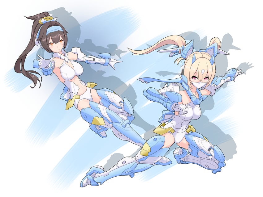 asura ninja aoi and asura archer aoi (megami device) drawn by ryuseiryui