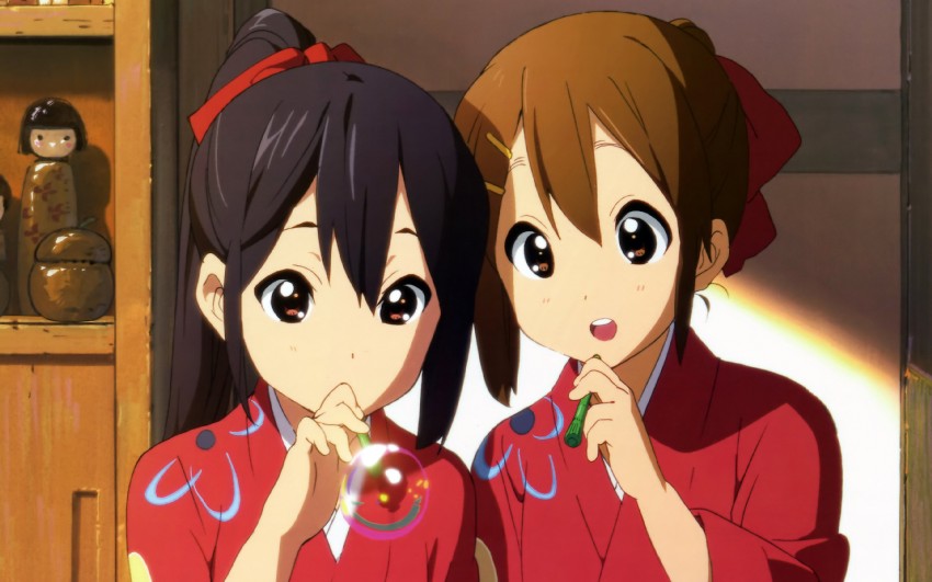 nakano azusa and hirasawa yui (k-on!) drawn by horiguchi_yukiko