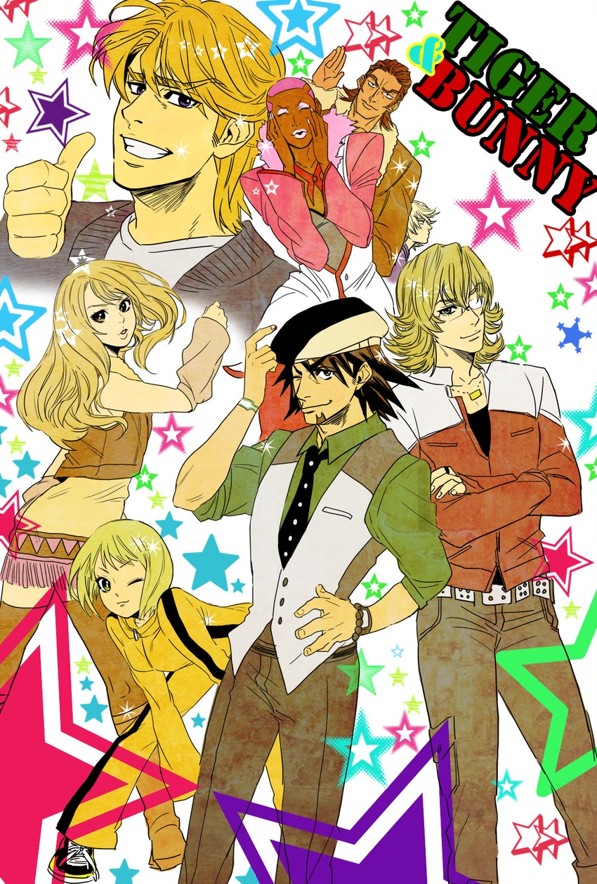 barnaby brooks jr., kaburagi t. kotetsu, ivan karelin, huang pao-lin, karina lyle, and 3 more (tiger & bunny) drawn by 773