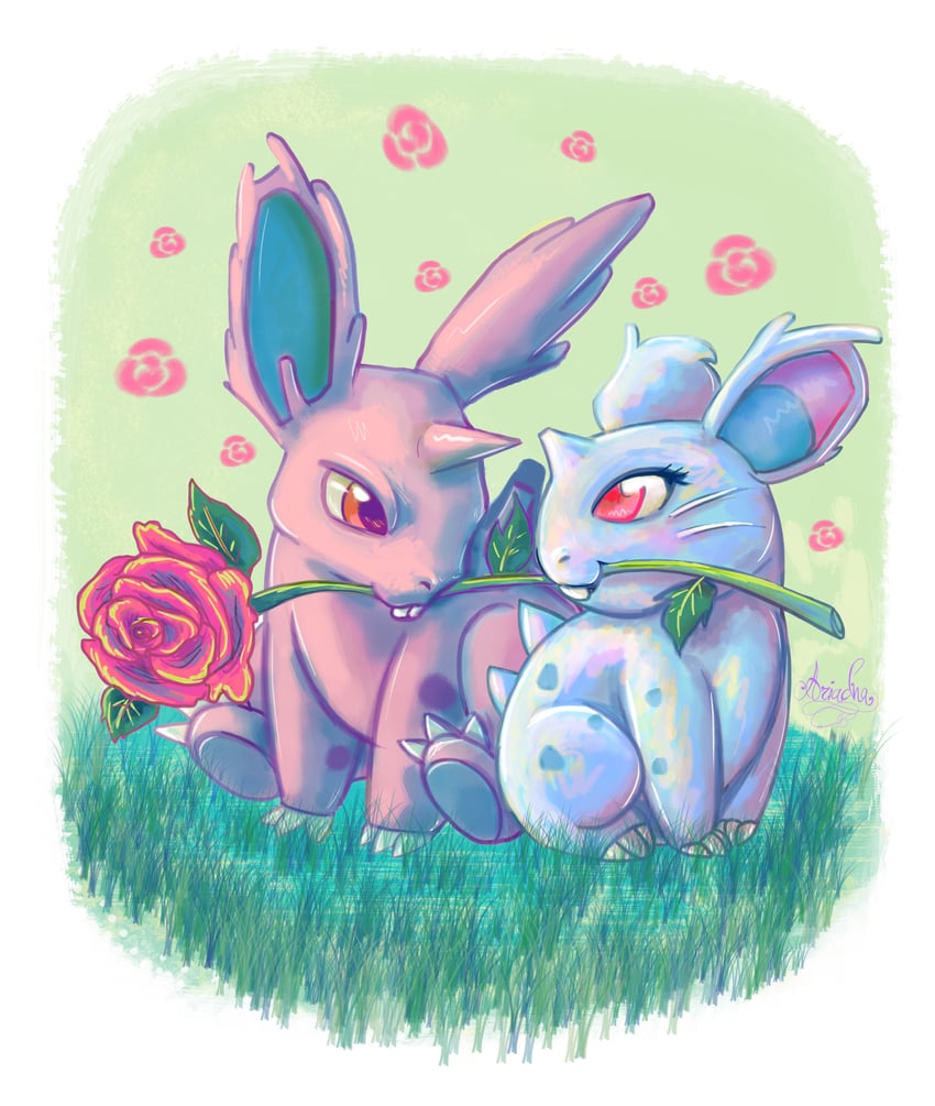 nidoran (pokemon) drawn by missarilicious