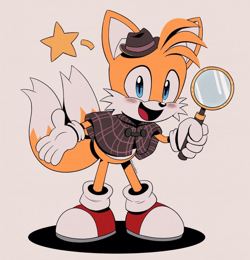 sherlock holmes and tails (sonic and 1 more) drawn by gigi-starling