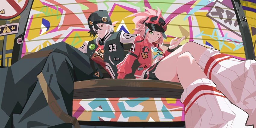boothill and rappa (honkai and 1 more) drawn by zb_relic