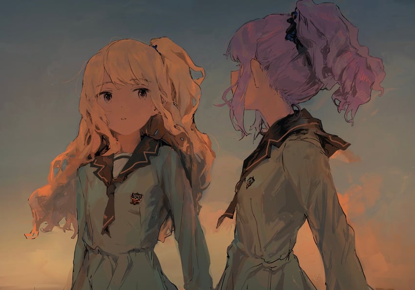sakuraba rola and kasumi mahiru (aikatsu! and 1 more) drawn by suiso_(owp)