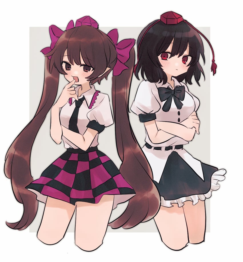 shameimaru aya and himekaidou hatate (touhou) drawn by ri_(qrcode)
