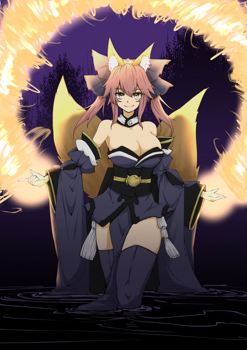 tamamo and tamamo no mae (fate and 1 more) drawn by ystrann