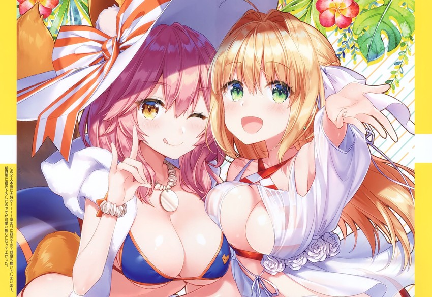 tamamo, nero claudius, and tamamo no mae (fate and 1 more) drawn by masuishi_kinoto