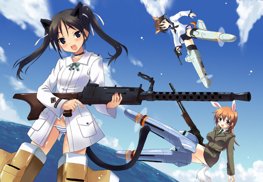 miyafuji yoshika, charlotte e. yeager, and francesca lucchini (world witches series and 1 more) drawn by kyogoku_shin