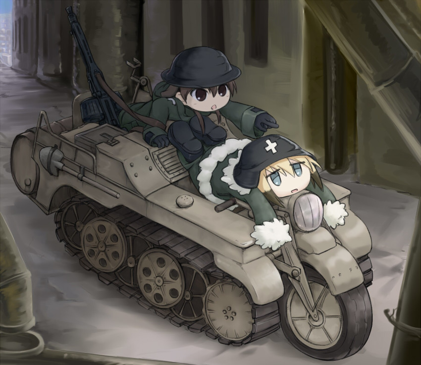 erica hartmann, gertrud barkhorn, chito, and yuuri (world witches series and 2 more) drawn by hidarikata
