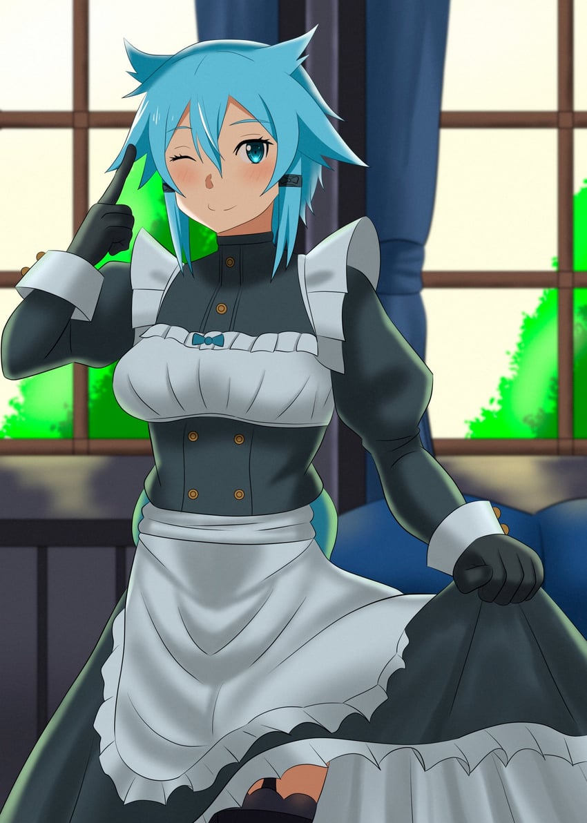 sinon (sword art online) drawn by hedgehog_(harinezumi)