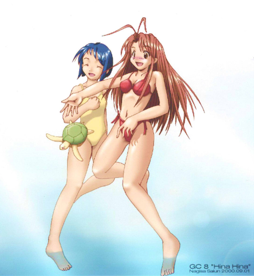 narusegawa naru, maehara shinobu, and tama (love hina) drawn by saiun_nagisa
