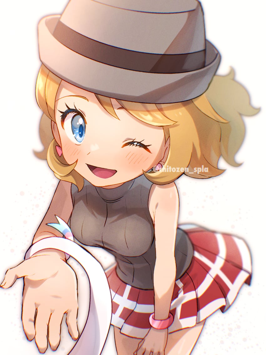 serena and sylveon (pokemon and 1 more) drawn by chitozen_(pri_zen)