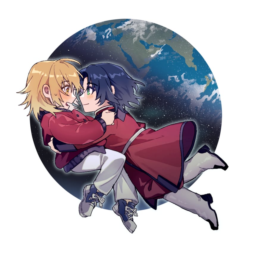 cagalli yula athha and athrun zala (gundam and 3 more) drawn by kkomcce