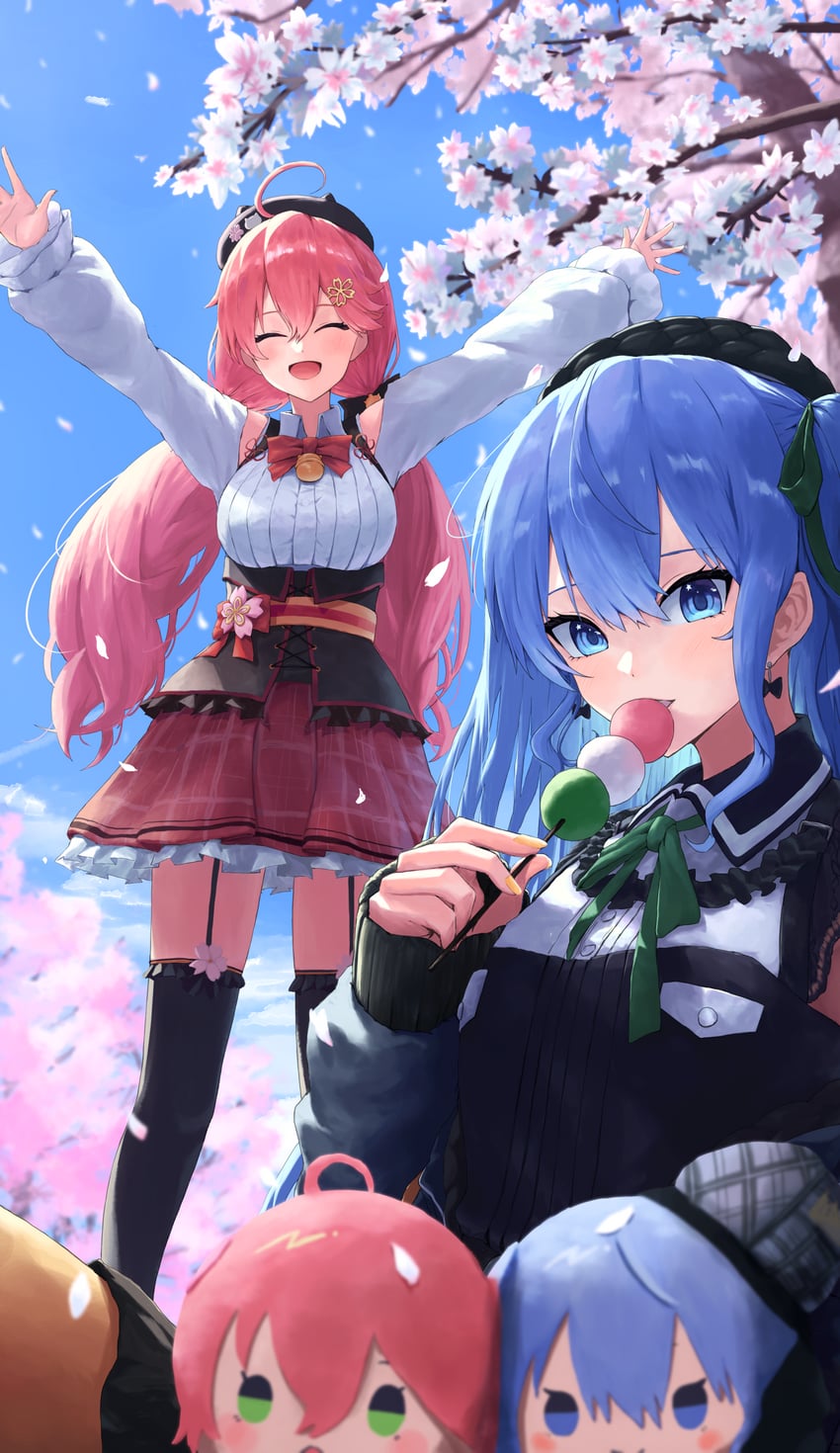 hoshimachi suisei and sakura miko (hololive) drawn by yayoi_(touya)
