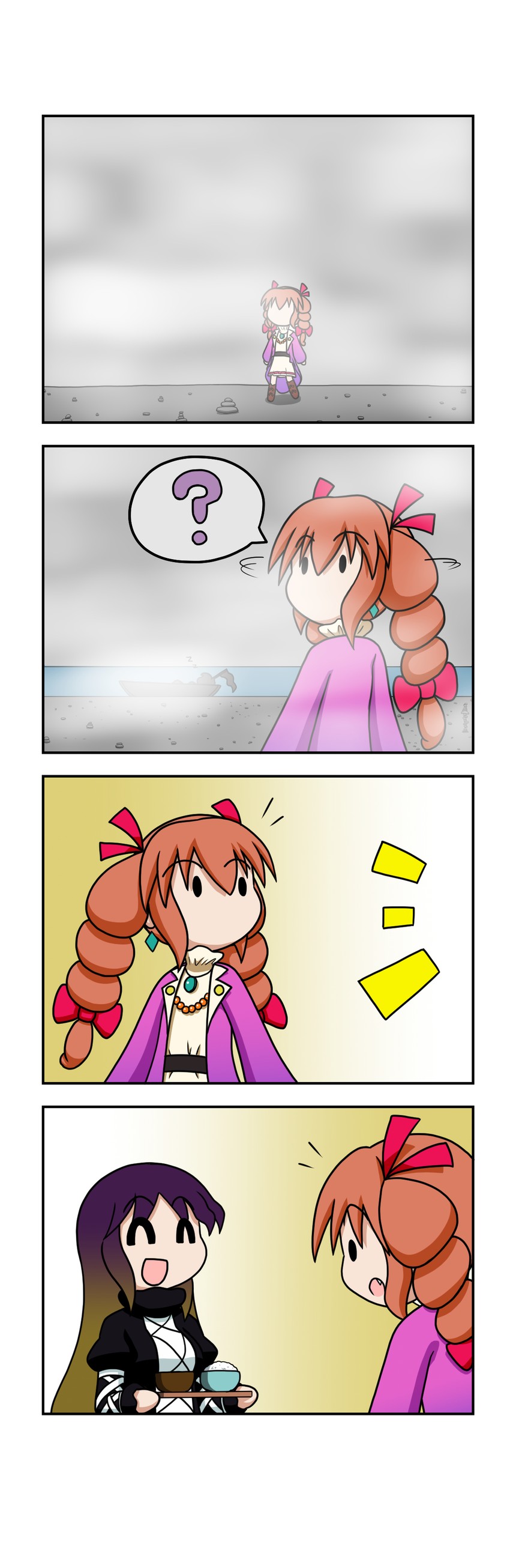 hijiri byakuren, onozuka komachi, and yorigami jo'on (touhou) drawn by rakugaki-biyori