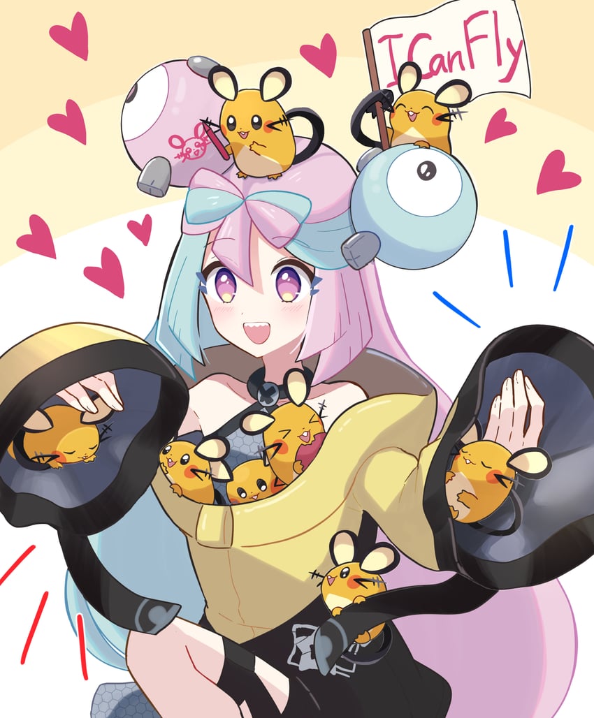 iono and dedenne (pokemon and 1 more) drawn by haru_(haruxxe)