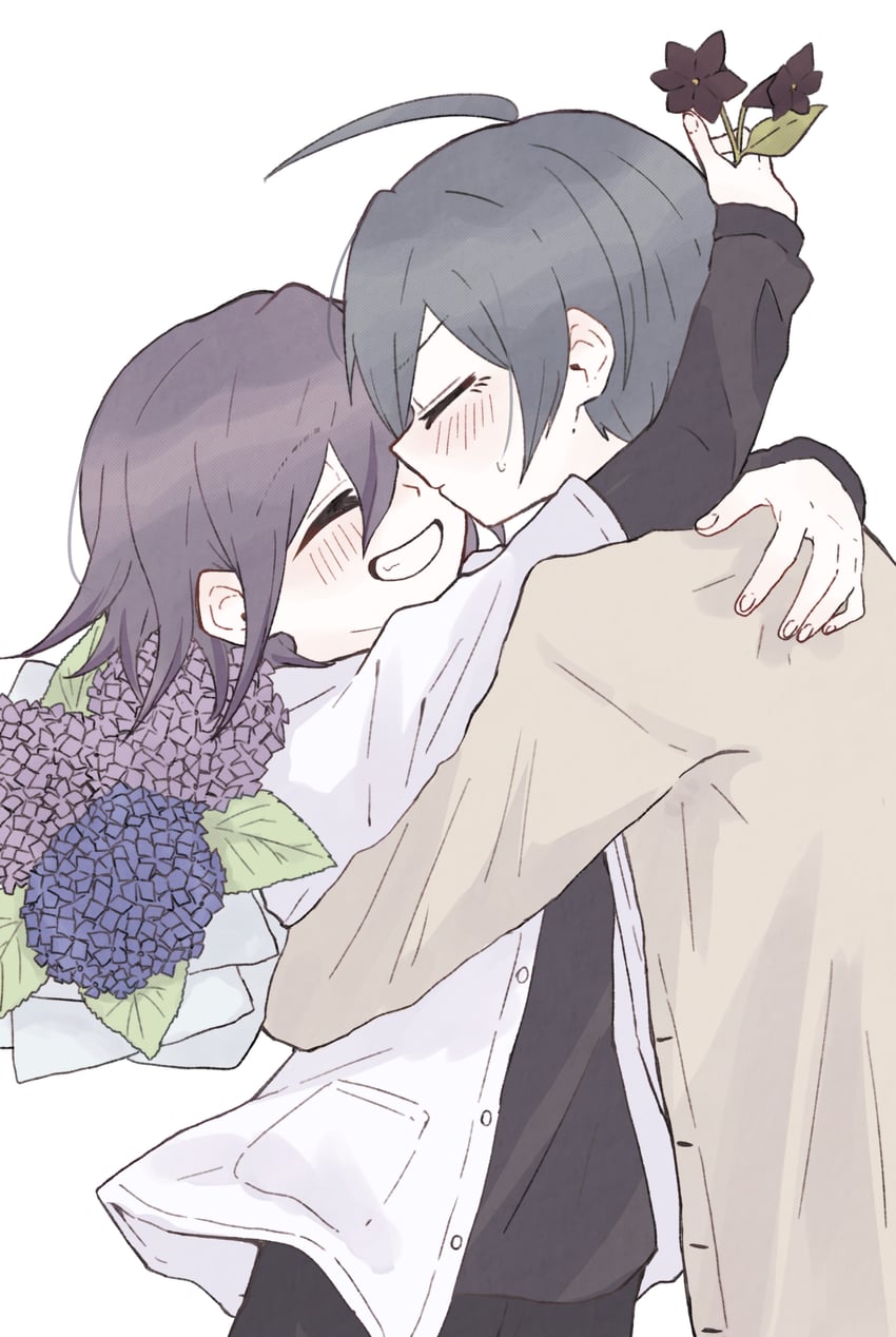 oma kokichi and saihara shuichi (danganronpa and 1 more) drawn by kurosaki_(pixiv_82005545)