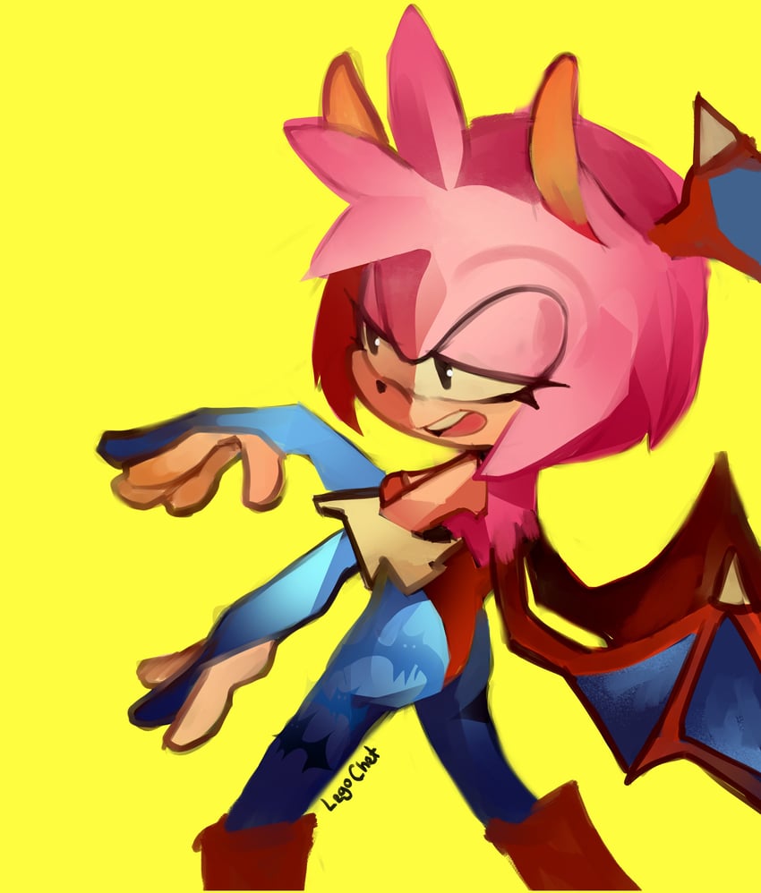 amy rose and lilith (sonic and 1 more) drawn by legochet