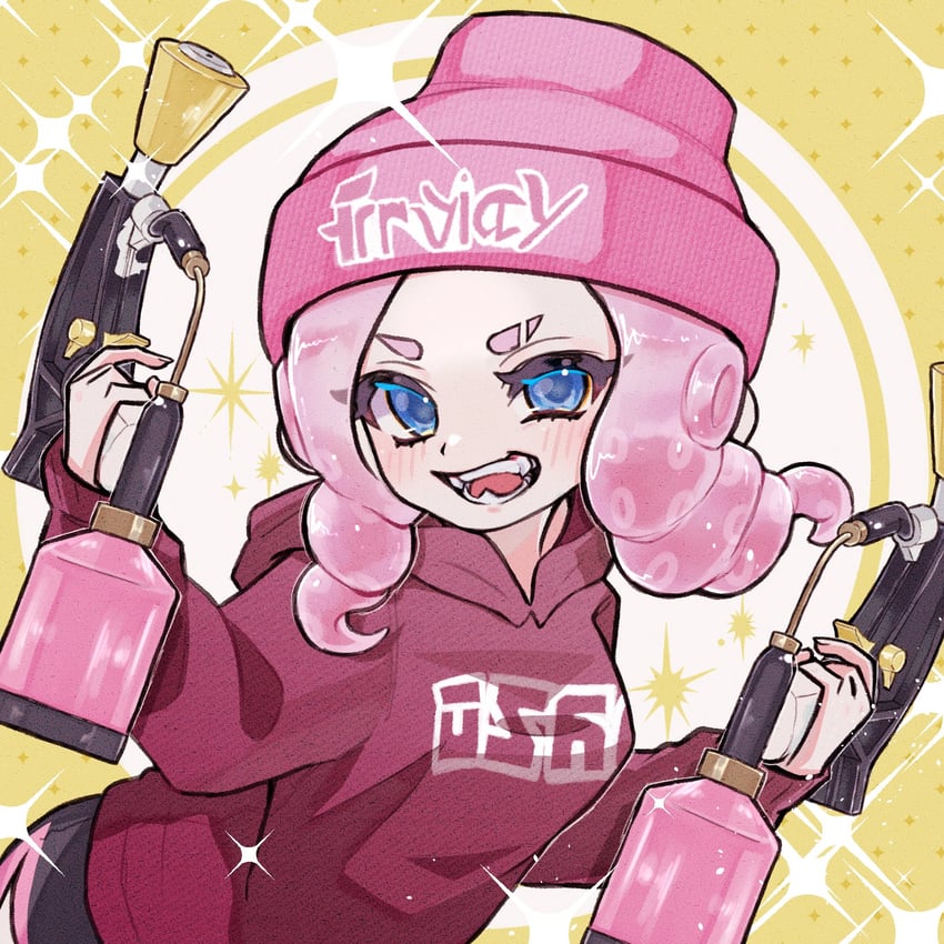 octoling player character and octoling girl (splatoon and 1 more) drawn by motuko1037