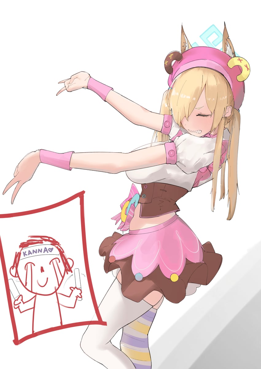 sensei, doodle sensei, and kanna (blue archive) drawn by diksiuw