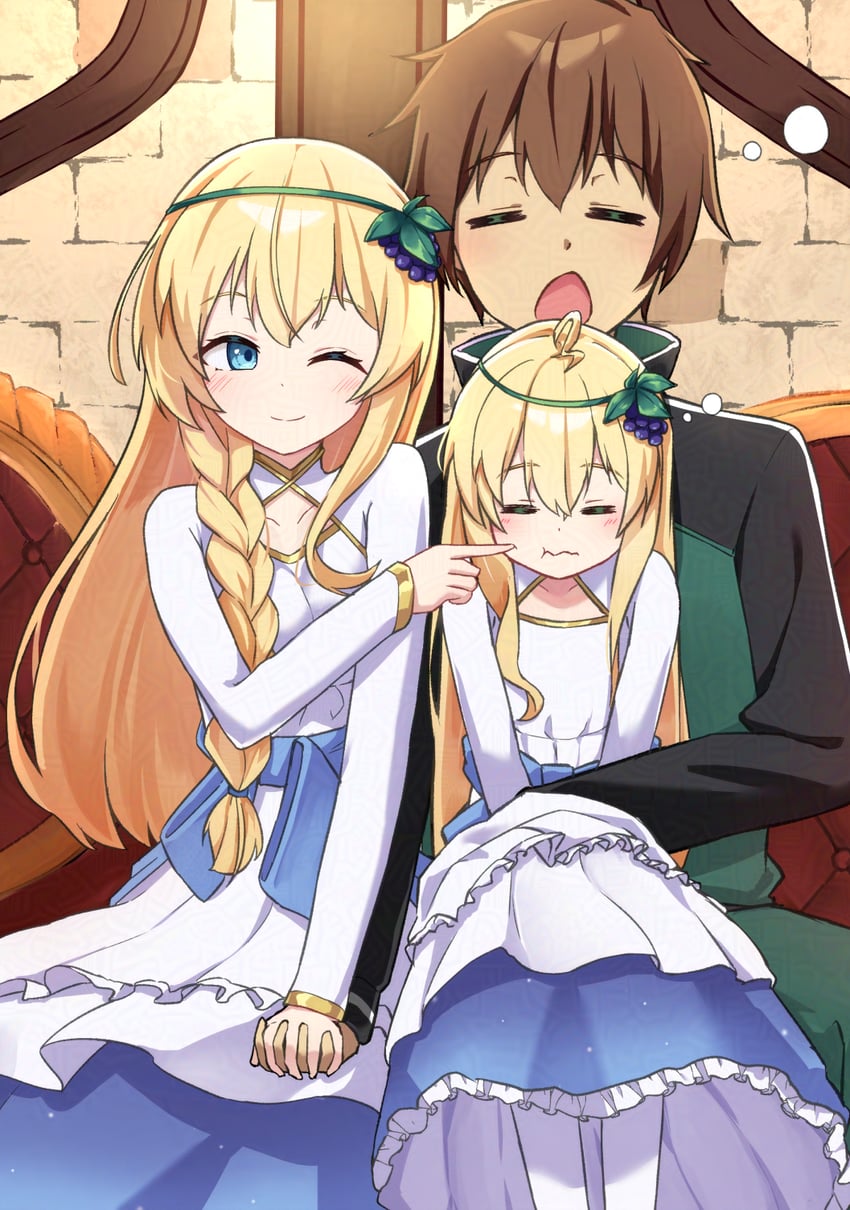 satou kazuma and iris (kono subarashii sekai ni shukufuku wo!) drawn by nenosame