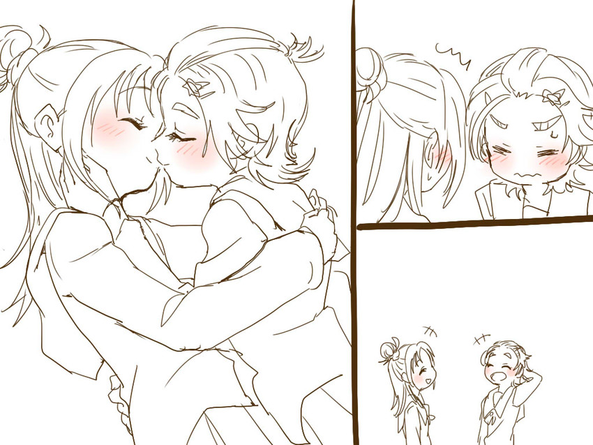 hyuuga saki and mishou mai (precure and 1 more) drawn by azuma_yukihiko
