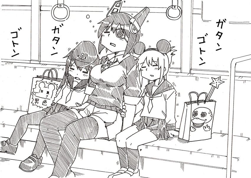 inazuma, tenryuu, akatsuki, and guts seijin (kantai collection and 2 more) drawn by kyousaru