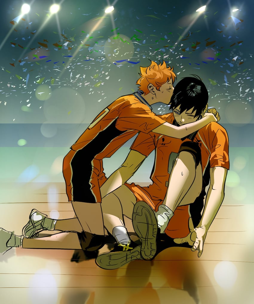 hinata shouyou and kageyama tobio (haikyuu!!) drawn by tinh_daubuoi