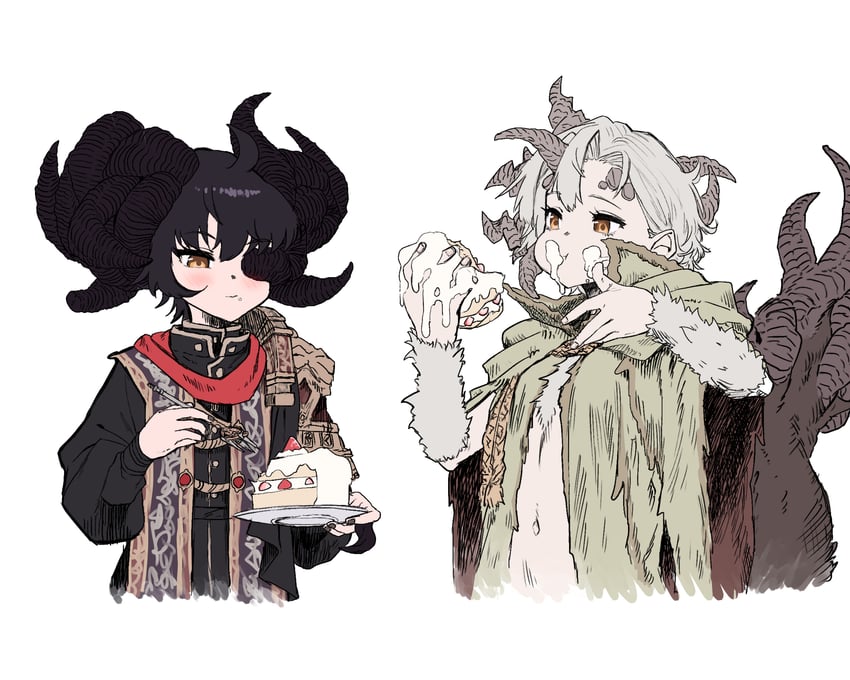 mohg lord of blood, morgott the omen king, and margit the fell omen (elden ring) drawn by ekrea_jan